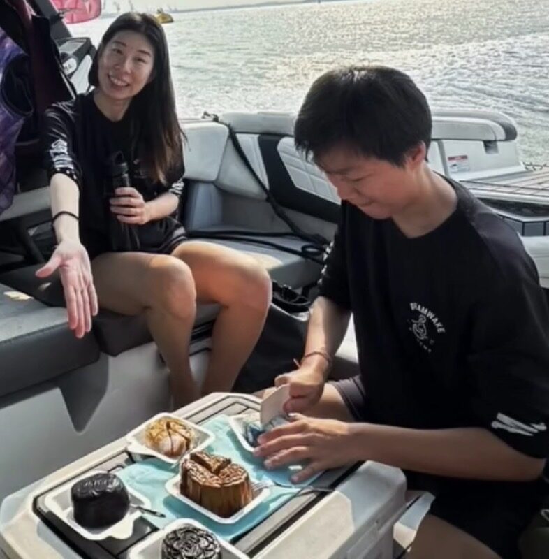 Wakesurf birthday celebration in Singapore with halal desserts from Pinch Bakehouse